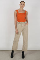 Burnt orange thick strap knit tank_2