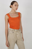 Burnt orange thick strap knit tank_6