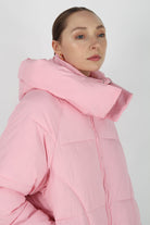 Deep pink thick hooded puffer jacket_7