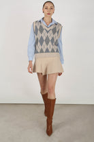 Ivory and pale blue argyle wool blend sweater vest_2