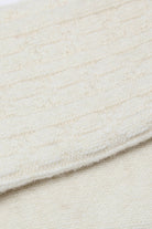 Ivory wool blend cableknit socks_2