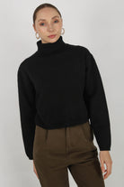 Black cropped turtleneck jumper_7