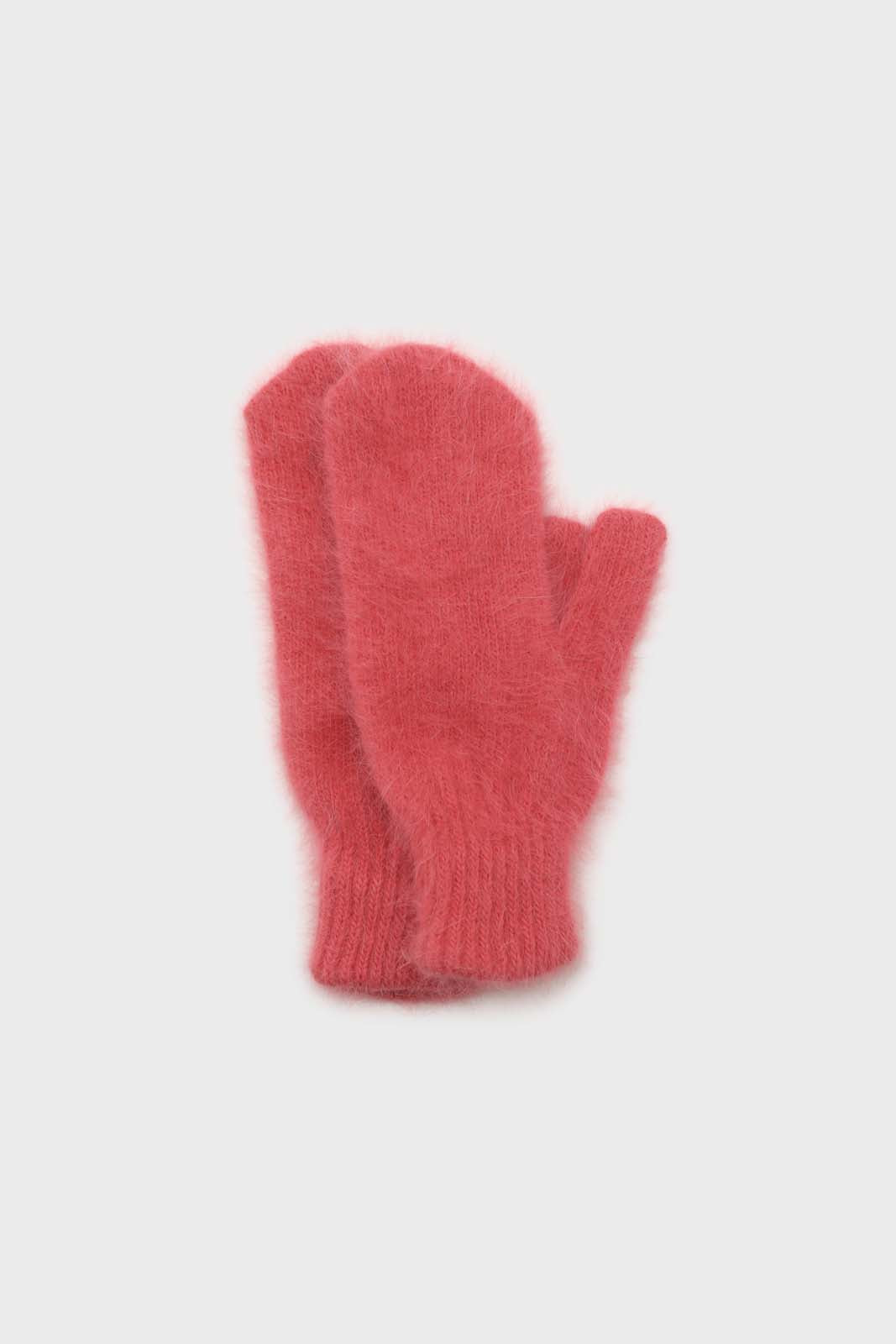 Dusty rose mohair mittens