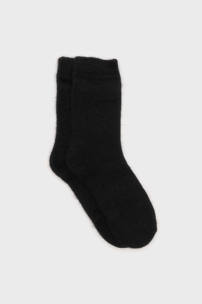 Black angora smooth socks_1