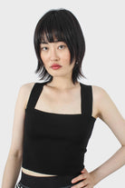 Thick strap cross back knit tank_1