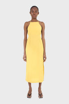 Mustard tie back dress_4