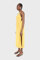 Mustard tie back dress_6