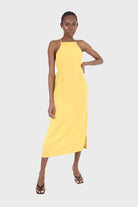 Mustard tie back dress_7