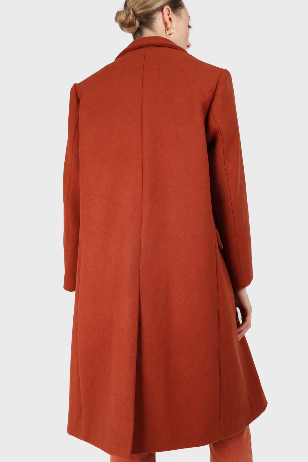 Rust orange wool long coat_5