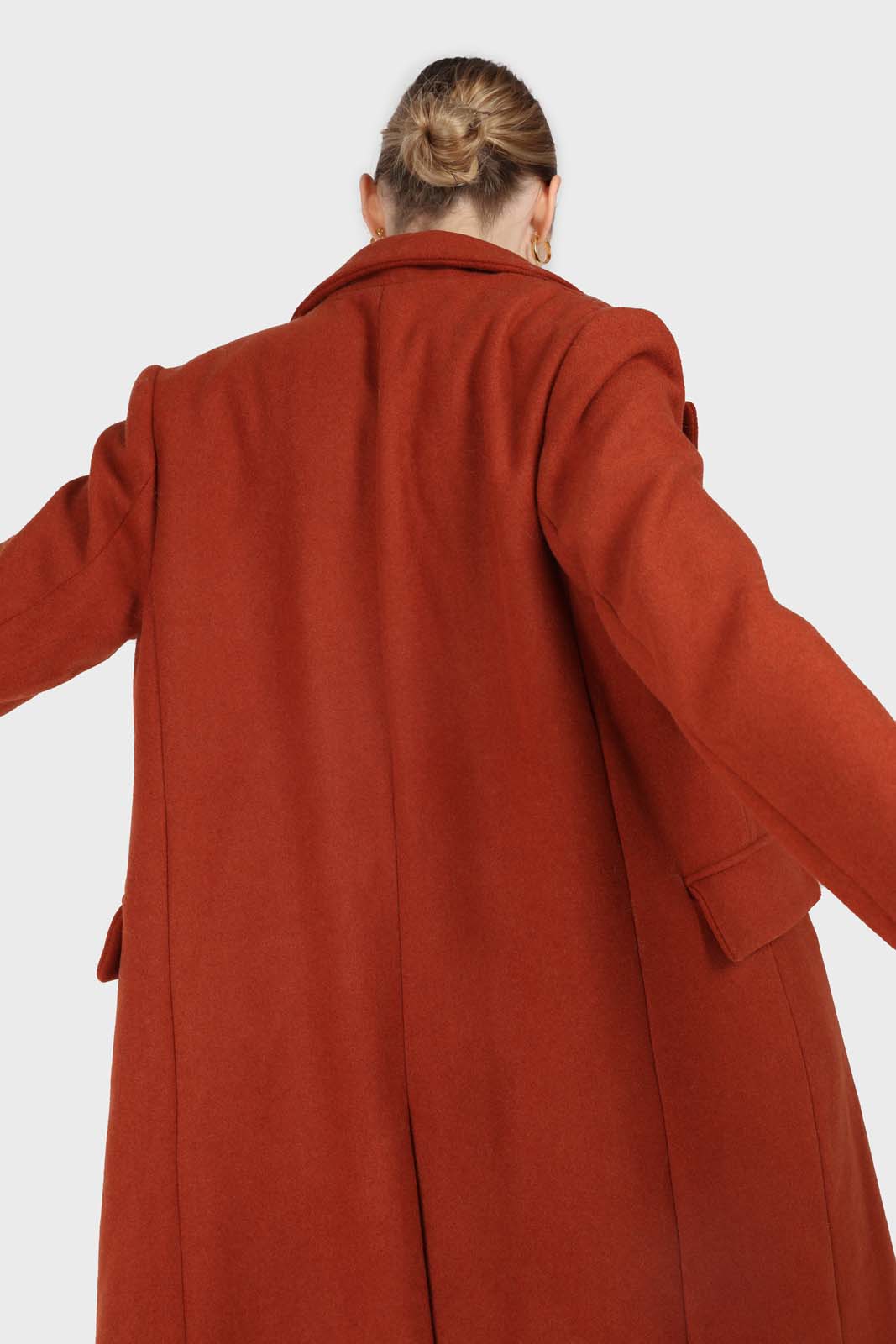 Rust orange wool long coat_6