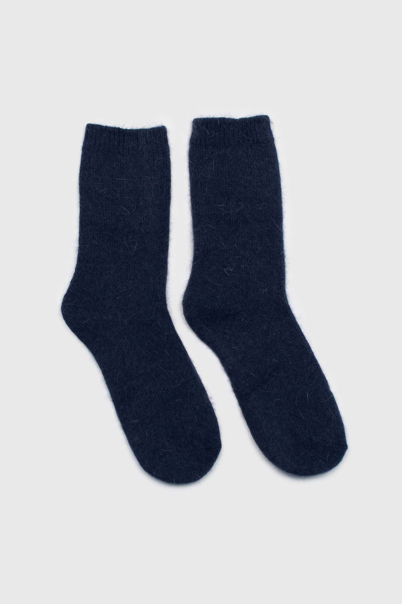 Deep blue angora smooth socks_4