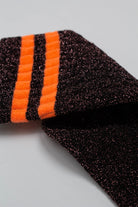 Pink metallic neon orange varsity stripe socks_2