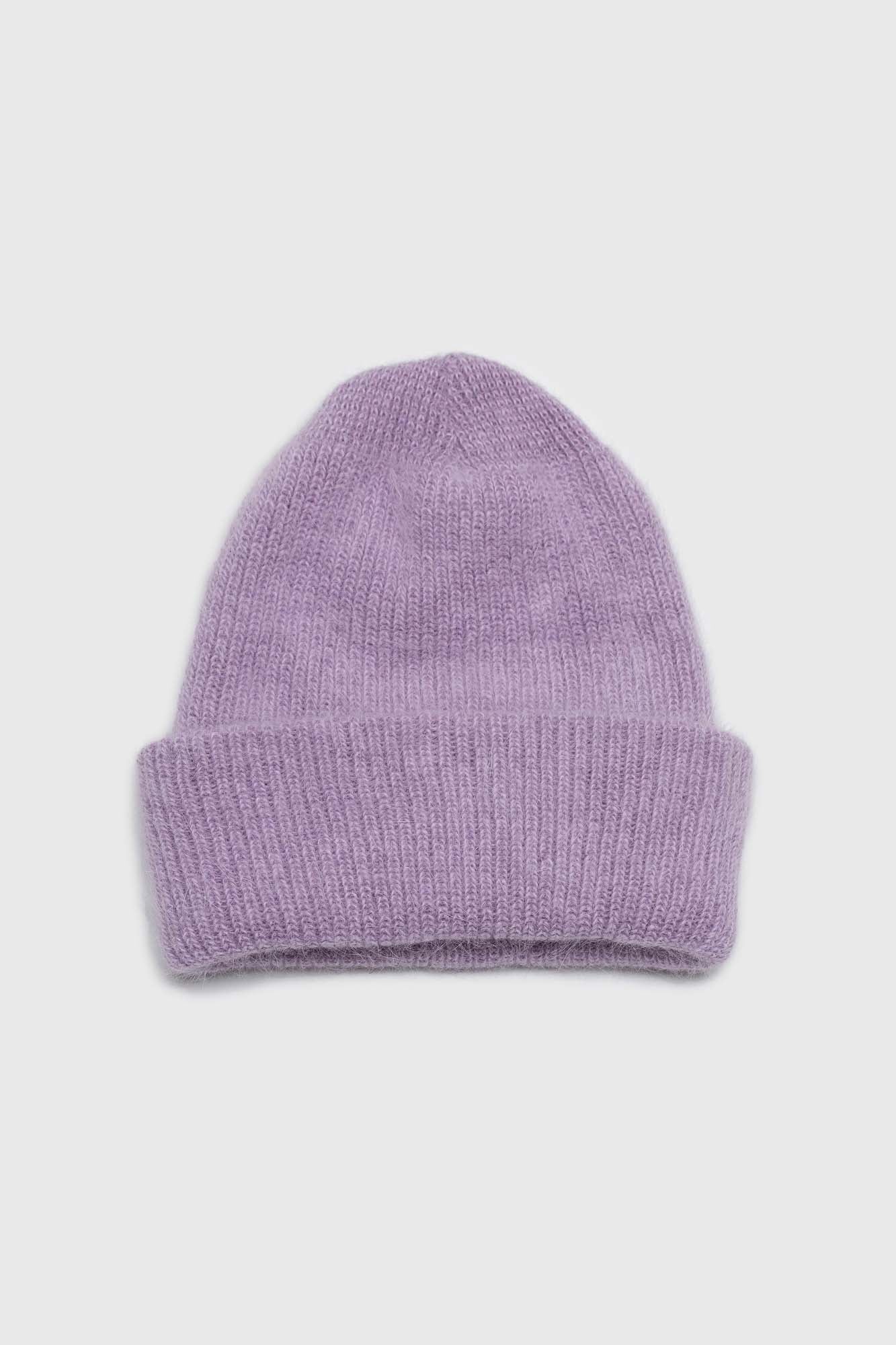 Lilac mohair beanie hat