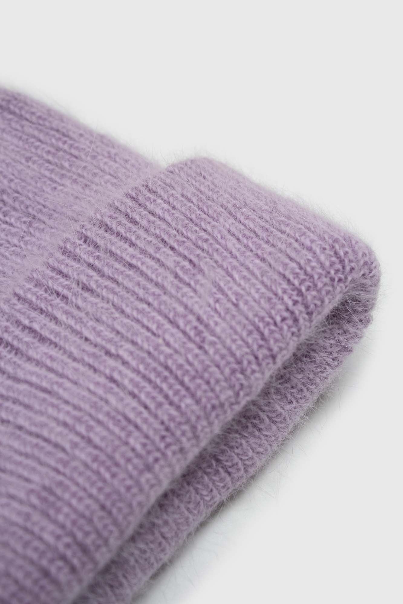 Lilac mohair beanie hat