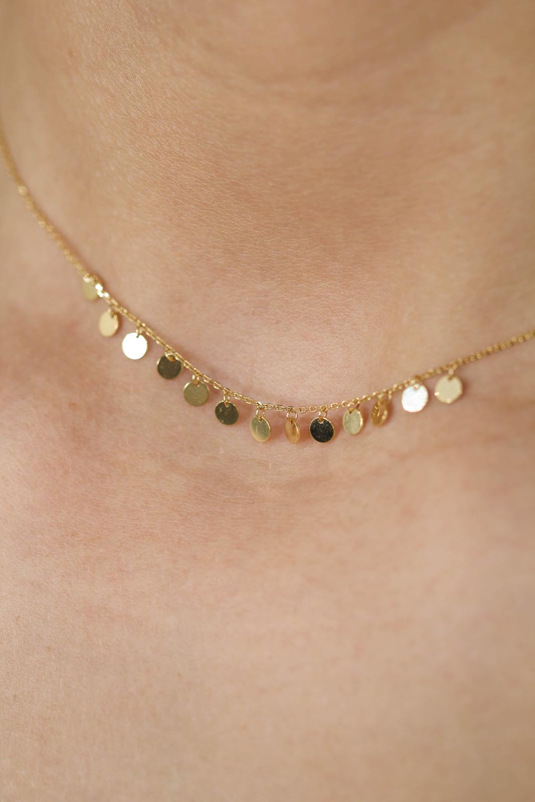 Charm necklace - Gold clustered circles