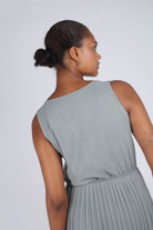 Mint silky micro pleat maxi dress_15