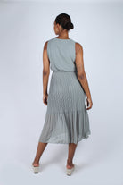 Mint silky micro pleat maxi dress_10