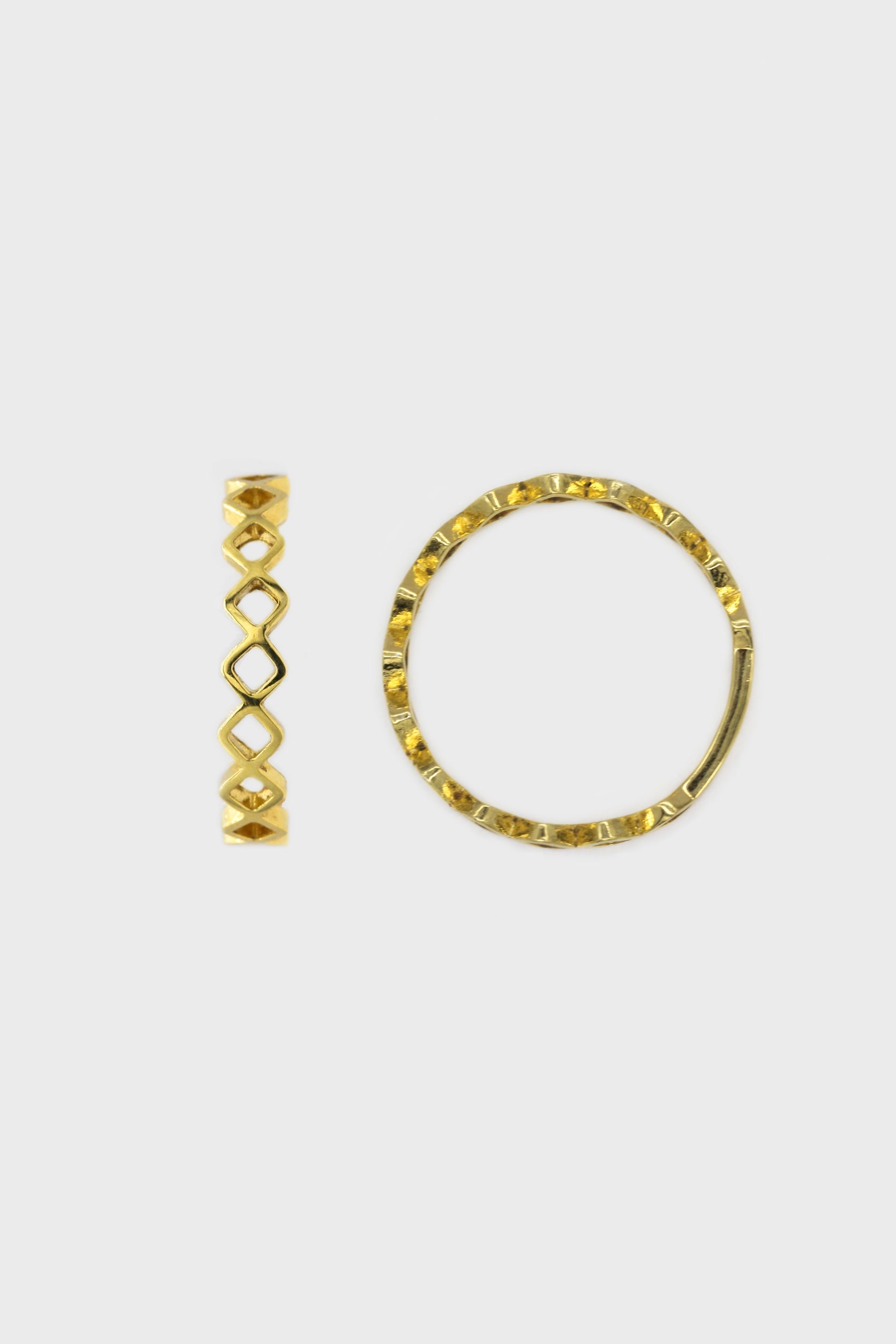 Gold zig zag diamonds ring_1