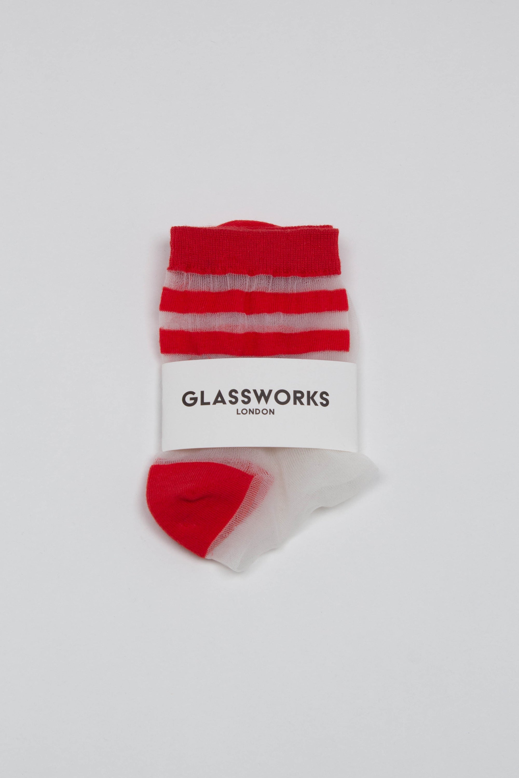 Red sheer triple stripe socks_2