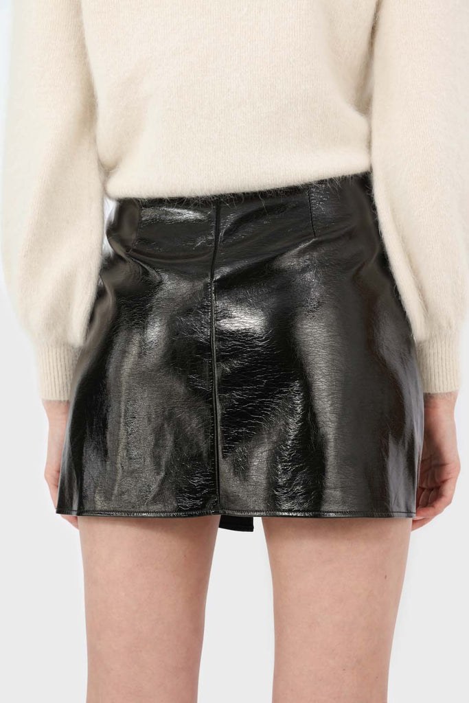 Black shiny PVC mini skirt_4