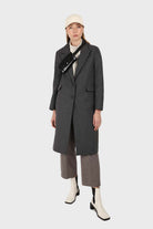 Charcoal grey single breasted wool coat_1