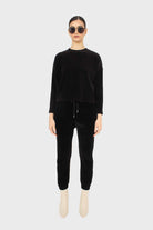 Black ribbed velvet long sleeved top_3