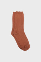 Brown giant rib socks_1