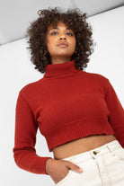 Rust orange wool cropped turtleneck jumper_4