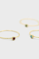 Gold genuine garnet birthstone ring / Jan_1