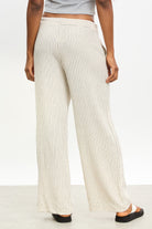 Oatmeal pinstripe rope drawstring trousers_2