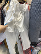 White textured loose fit trousers_1