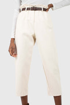 Ivory boy fit brown belted trousers_1