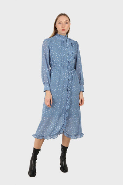 white blue polka dot dress & 1940s Lapel Crafted in our premium scuba fabric Polka dots and some fun