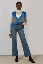 Grey and blue alpaca blend sweater vest_4