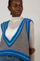 Grey and blue alpaca blend sweater vest_1