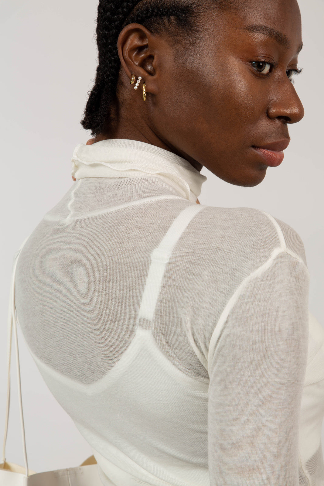Ivory wool blend fitted turtleneck_4