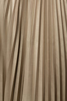 Beige vegan leather pleated midi skirt_7