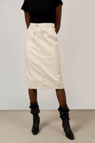 Ivory vegan leather midi skirt_3