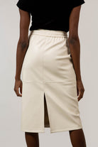 Ivory vegan leather midi skirt_4