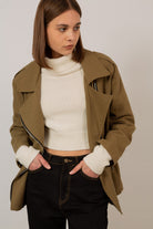 Khaki oversized belted rider jacket_2