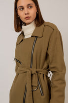 Khaki oversized belted rider jacket_9