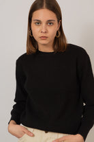 Black ribbed crew neck jumper_1
