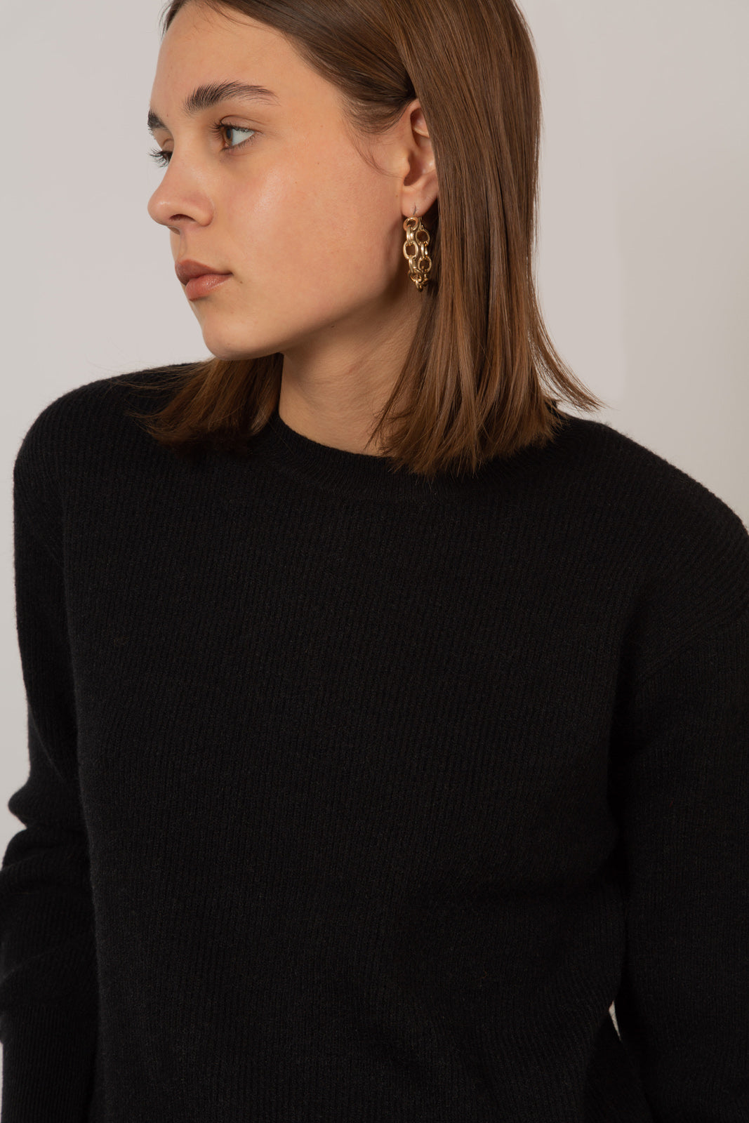 Black ribbed crew neck jumper_7