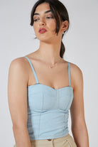 Light blue denim lace back corset tank_1