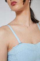Light blue denim lace back corset tank_4