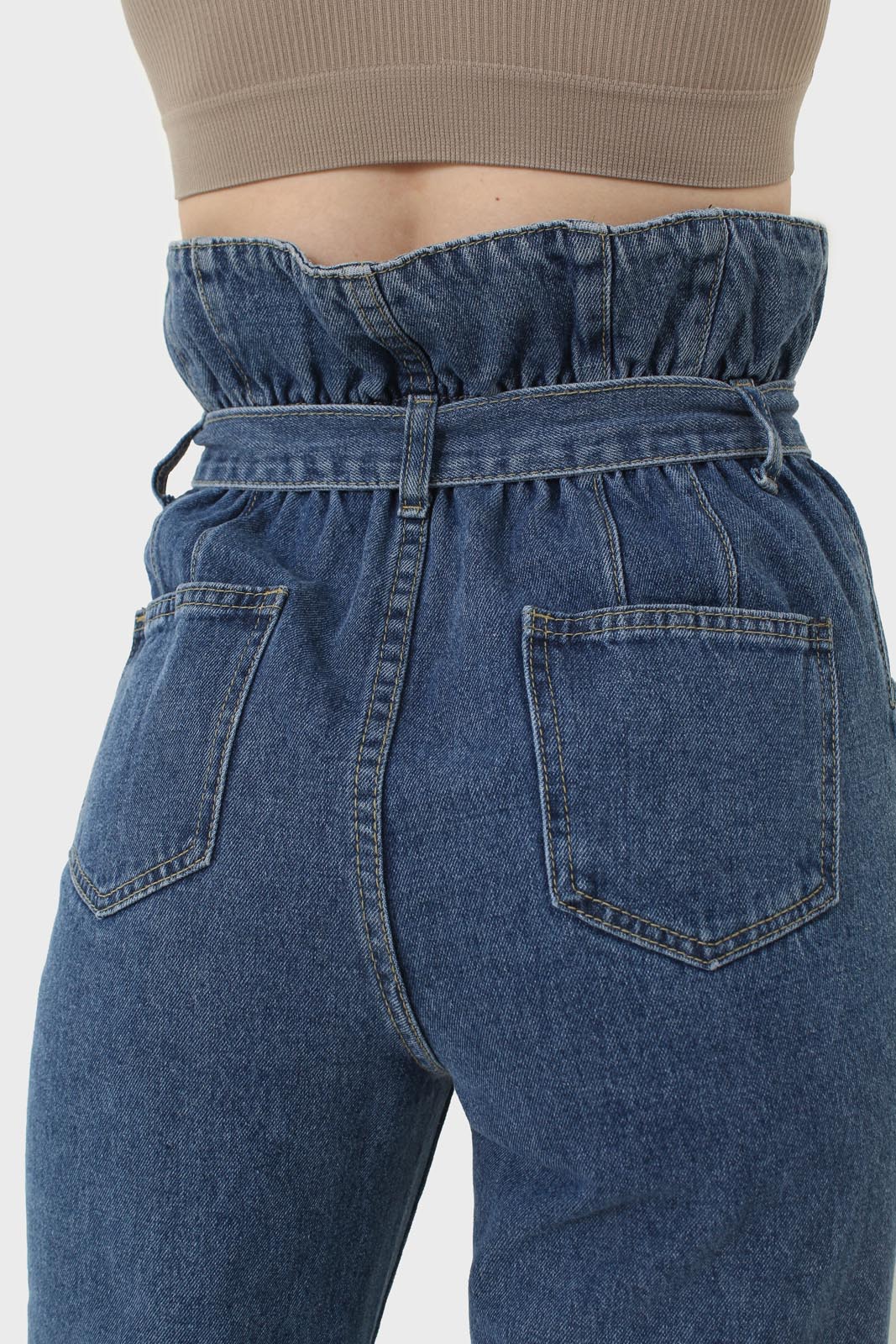 Mid blue high bag waist jeans_5
