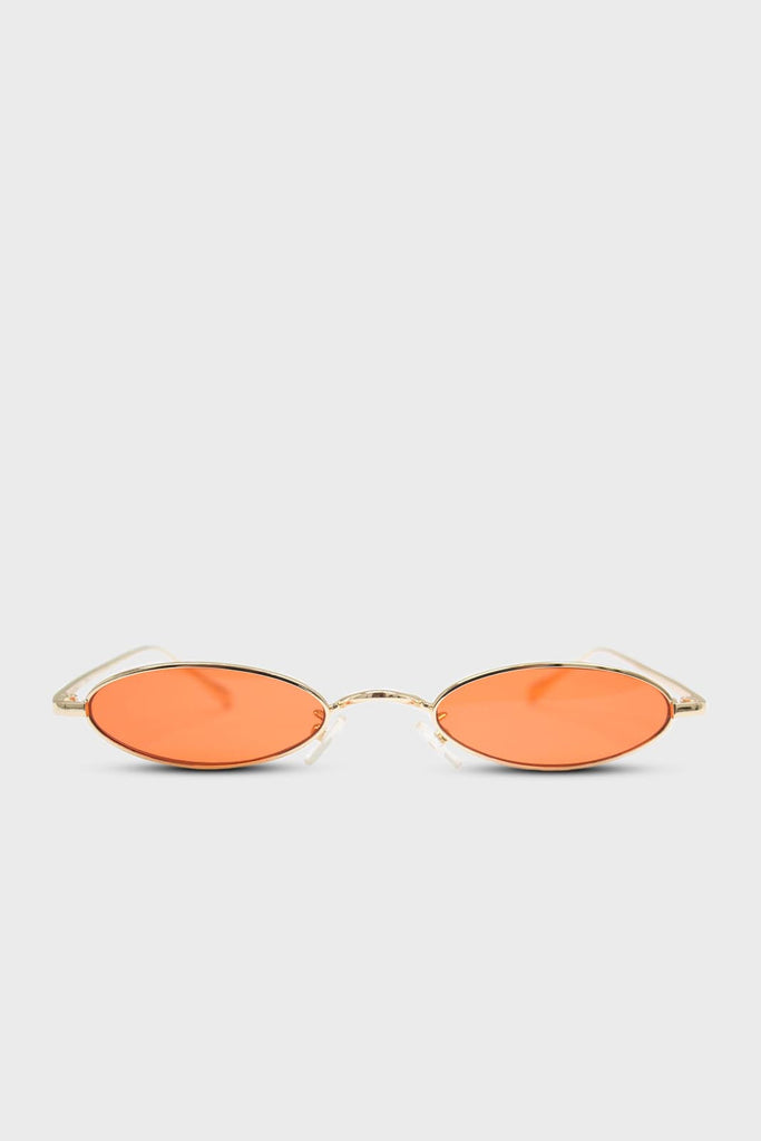 Red and gold lined slim oval sunglasses_1