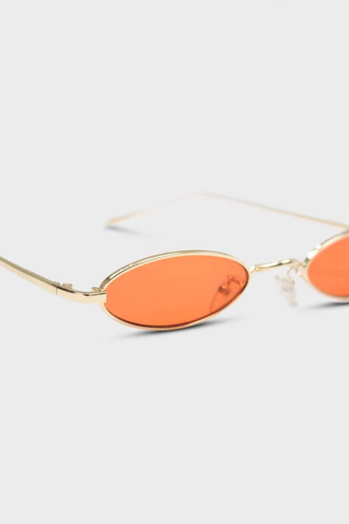 Red and gold lined slim oval sunglasses_4