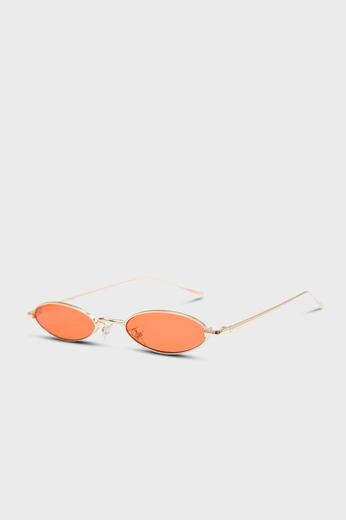 Red and gold lined slim oval sunglasses_3