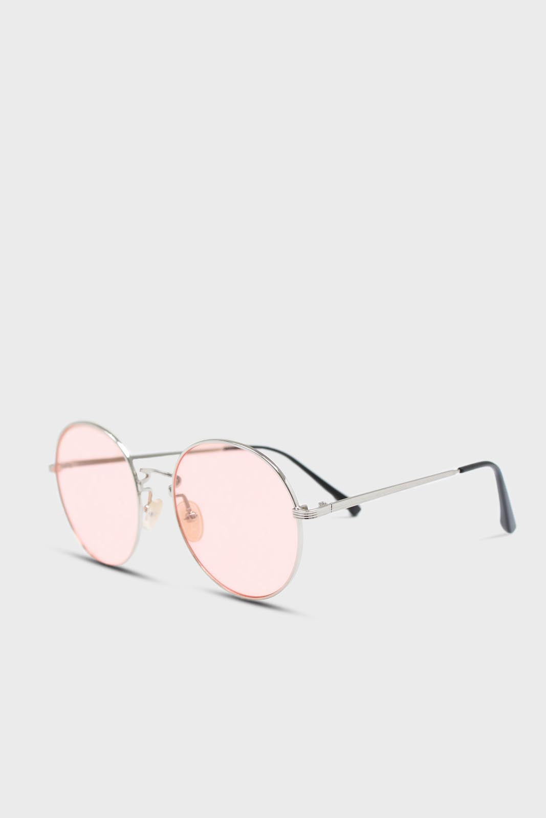 Pale pink and gold lined round sunglasses_3